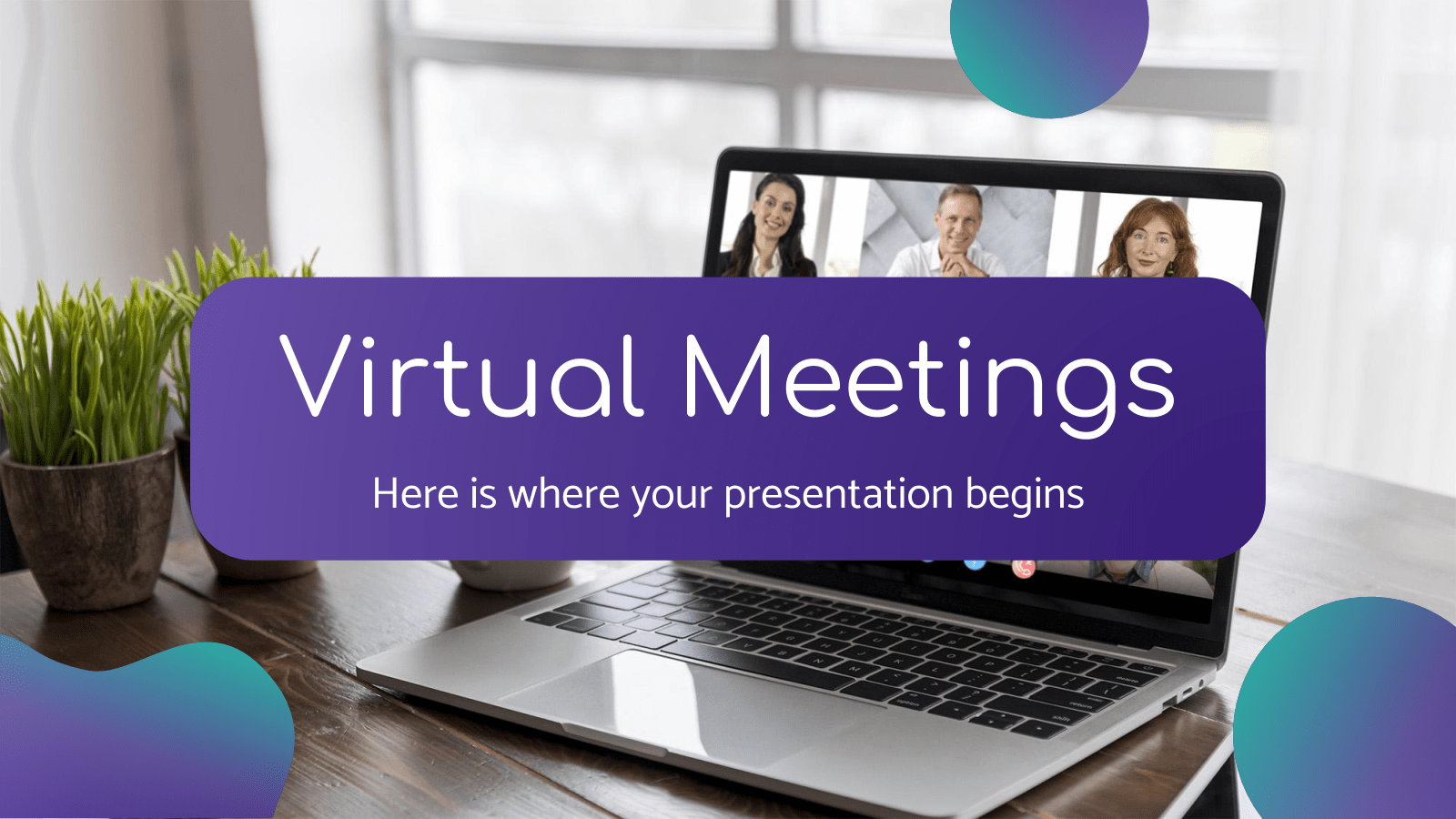 虚拟会议和PowerPoint模板